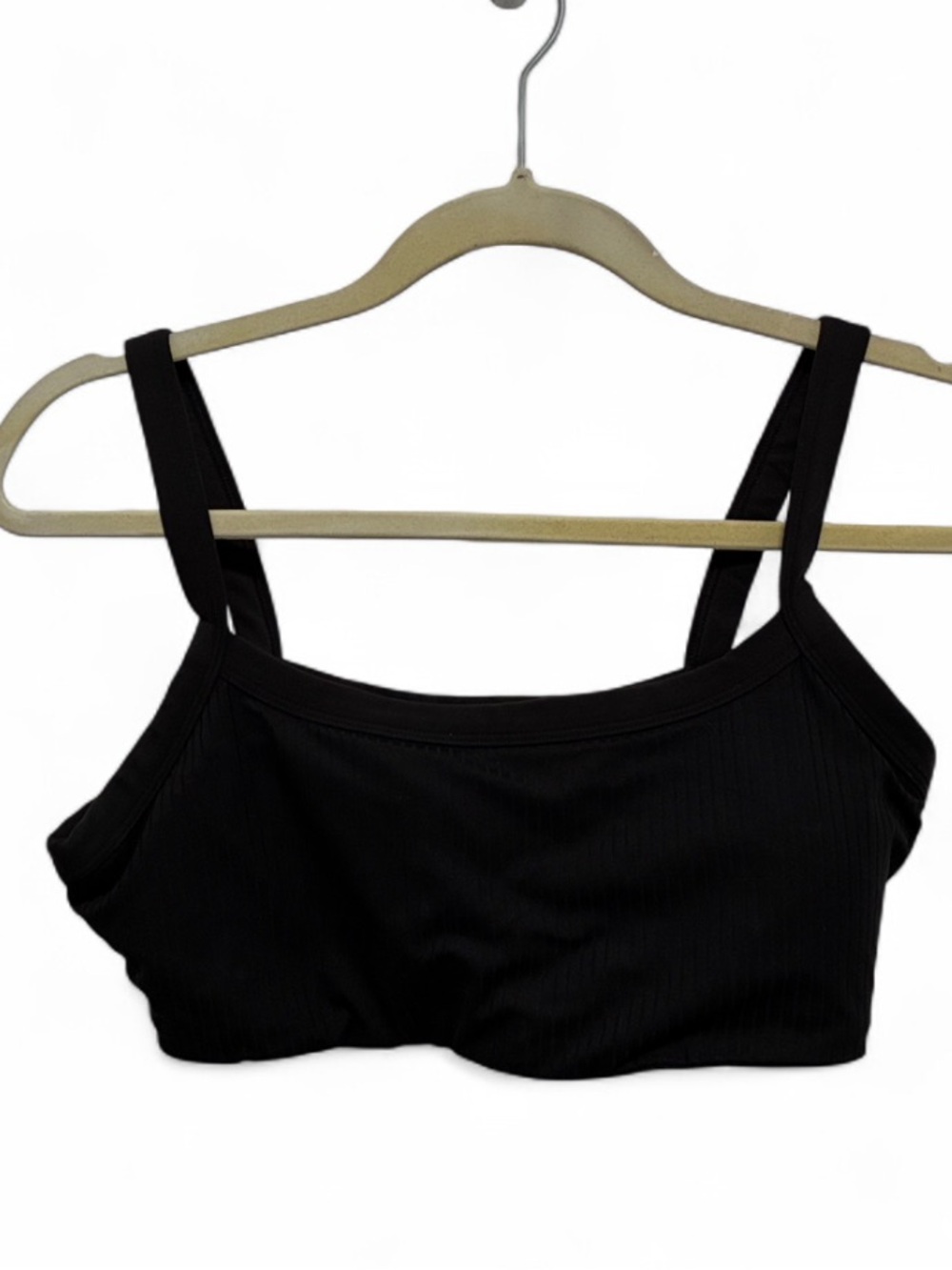 Prana Luxara Black Ribbed Padded Bralette